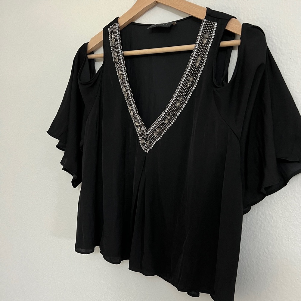 Astr sexy off shoulder black blouse